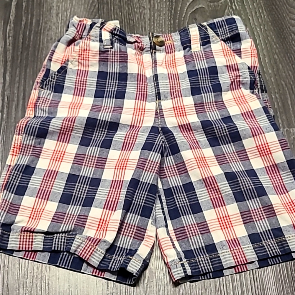 Falls Creek shorts, red and blue stripes. Adjustable waist. Size 4T